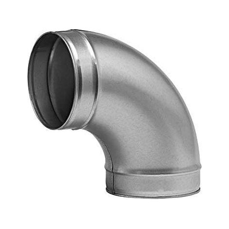 Econoname – Coude 90° en acier galvanisé D100 – COUD90GALD100 – Pour plomberie et ventilation – Angle 90° pour espaces restreints