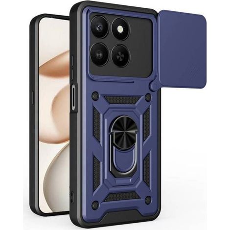 Coque Pour Smartphone - Bague Rotative 360° - Support Magnétique - Rabat Caméra Arrière - Accès Aux Ports - 1 Pièce (1/4)