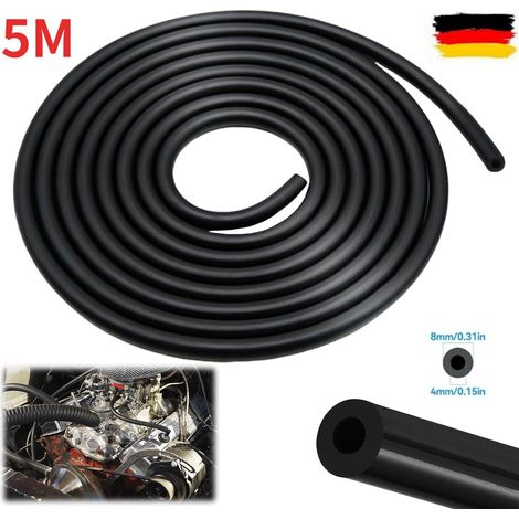 Tuyau d'aspirateur de 5 mètres, diamètre intérieur de 4 mm, tuyau d'aspirateur en silicone noir (1/5)