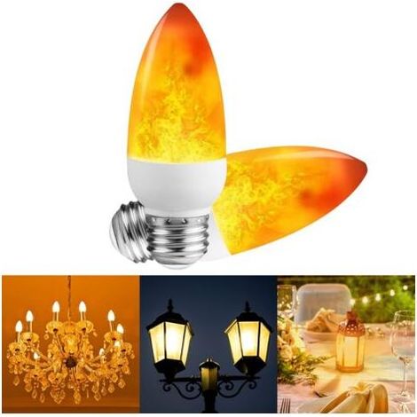HOXILEELEO - 【2 pack】Lampadine decorative a LED E27 effetto della fiamma di candela (1/5)