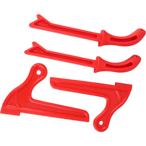 Lot de 4 poussoirs de scie à main de sécurité en plastique pour le travail du bois (rouge) (1/5)