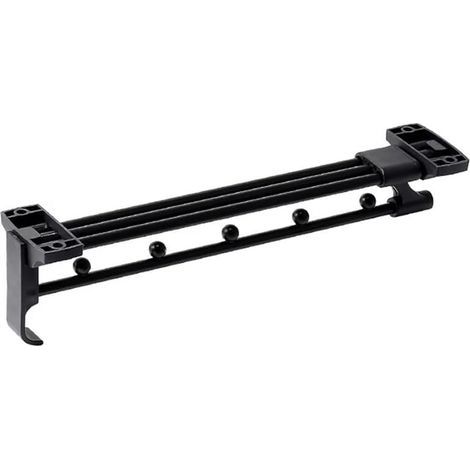 Wardrobe hanger, adjustable, telescopic rod, sliding telescopic hanger, black (30 cm). (1/5)