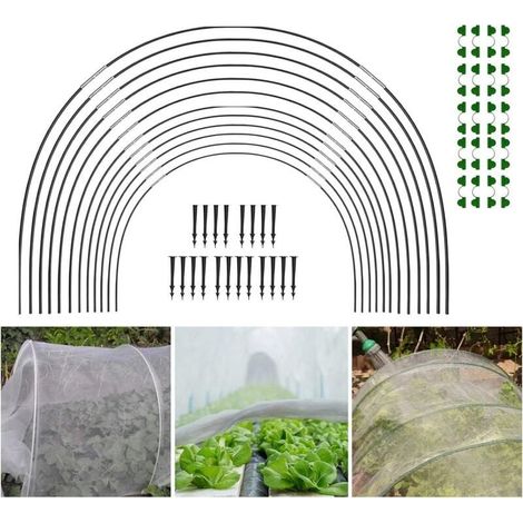 Serre Jardin - 30 PCS Kit Maison Cerceau Jardin, Arceaux pour Serre Tunnel, Kit Serre Cadre Tunnel Filet Jardin pour L'extérieur (1/4)