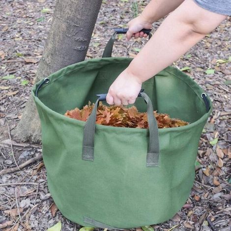 Sacs de déchets de jardin Grands sacs de feuilles de jardin réutilisables, sacs de rangement de jardin pliables poubelles de jardin avec deux poignées (1/5)
