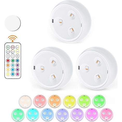 Spots LED RGB sous meuble avec télécommande, 13 couleurs changeables, A (1/5)
