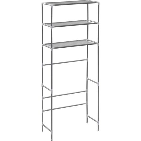 Maison Exclusive - Scaffale per Lavatrice con 3 Ripiani Argento 69x28x169 cm (1/5)