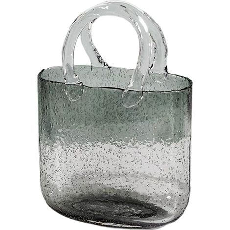 Vase « Sac à main » pour fleurs — Vase en forme de sac et de boule — Vase transparent pour décoration intérieure, événements et mariages — Centre de table floral élégant et polyvalent