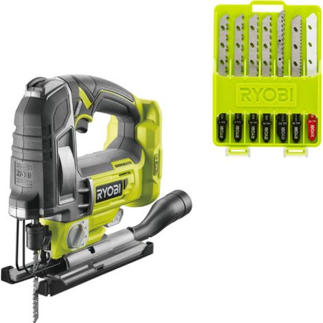 Pack RYOBI - Scie sauteuse pendulaire R18JS7-0 18V One+ Brushless - 135 mm sans batterie ni chargeur - Coffret 10 lames scie sauteuse RAK10JSBWM (1/5)