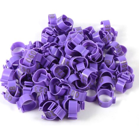 Bague De Jambe Pour Volailles - 16 mm - Numérotée 001 À 100 - Rouge - Lot De 100 Pièces (1/5)