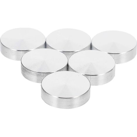 Pièces décoratives de table rondes en aluminium argenté, 6 assiettes rondes en aluminium (1/5)