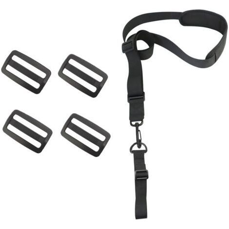 Arnés para desbrozadora con correas ajustables para los hombros. Correa universal profesional de nailon para desbrozadora y cortacésped (incluye 4 hebillas de repuesto). (1/4)