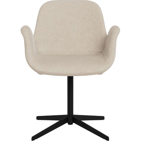 Fauteuil de salle à manger pivotant à accoudoirs beige clair - BETINA