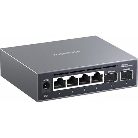 Switch réseau géré 4 Ports 2,5 Gbit 4 Ports RJ45 100M/1000M/2,5G et 2 Ports SFP+ 10G, Support LACP/VLAN/QoS/STP/IGMP. Hub Ethernet, Switch RJ45 SFP+ (4x2.5G │ 2x10G SFP+) (1/4)