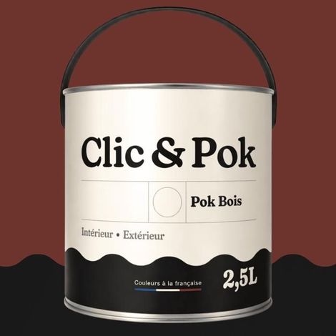 Peinture Bois Extérieur – POK BOIS - 2,5L - RAL 3009 - Rouge oxyde- Résistante aux intempéries - Ne s'écaille pas