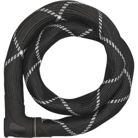 ABUS Iven Chain 8210 - lucchetto per bicicletta in acciaio temprato con rivestimento fibra sintetica livello di sicurezza 10 85 cm nero (1/2)