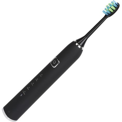 Elektrische Zahnbürste mit 5 Modi, wasserdichte Ladestation (IPX7), 1200 mAh Akku, smarte Zahnbürste mit Bürstenkopf, ideal für Zuhause und unterwegs (schwarz). (1/5)