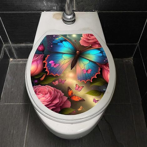 Sticker mural papillon en PVC pour salle de bain, 35 x 40 cm (1/5)
