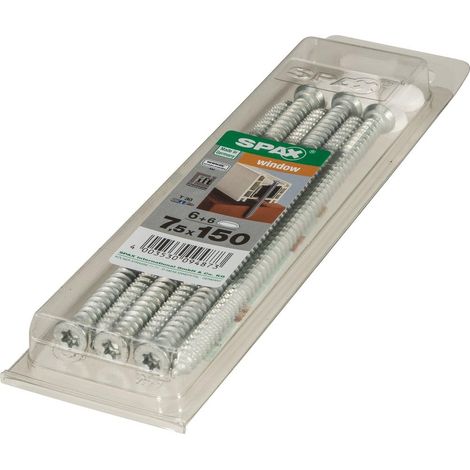 SPAX Lot De 6 Vis Acier Tête Fraisée Torx Spax, Diam.7.5 Mm X L.150 Mm (1/2)