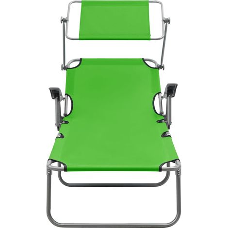 Maison Exclusive - Lettino Prendisole con Baldacchino in Acciaio Verde