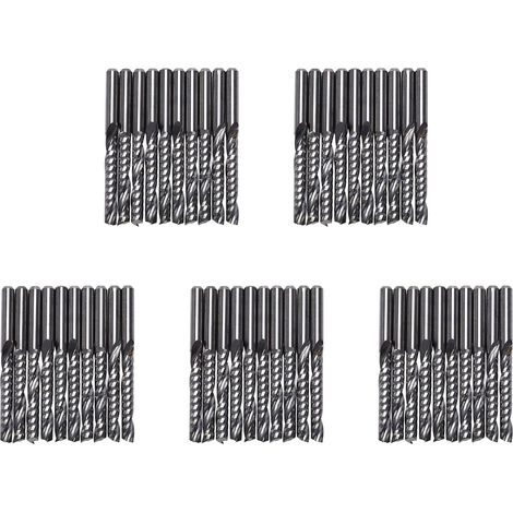 50 Pièces Bits de Routeur Cnc 3.175 X 22 mm Simple Flûte Carbure en Spirale Cnc Bits de Fraise Fraise (1/5)