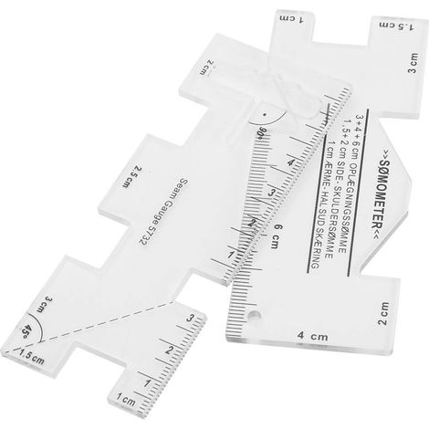 Mini Règle de Couture, Règle Transparente 10 X 4 X 0,3 Cm, Modèle de Mesure à Double échelle pour Couper, Dessiner et Coudre, pour le Quilting, la Couture et l'artisanat (1/5)