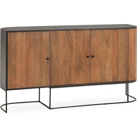Buffet 3 portes 165x40x90 cm en manguier et métal - HANDIZ (1/5)