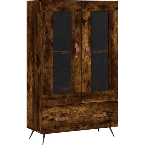 Aparador cómoda mueble de almacenaje organizador cocina salón salón alto 695 x 31 x 115 cm madera de ingeniería marrón 020033388