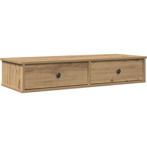 Maison Exclusive - Wandregal mit Schubladen Artisan-Eiche 100x37,