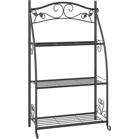 Maison Exclusive - Fioriera Nera 56x30x96cm in Acciaio