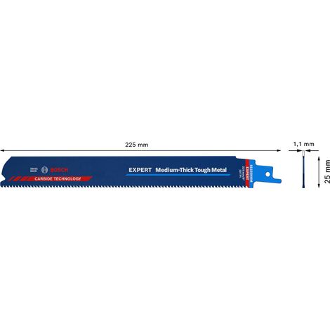 Bosch Accessories 2608900375 EXPERT « Medium-Thick Tough Metal » S 1155 lame de scie sabre HHM, 3 pièces Longueur lame (1/10)