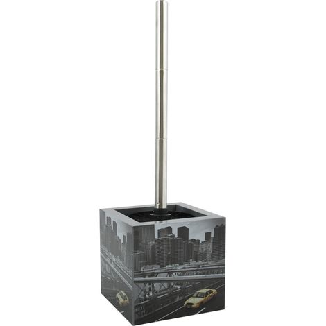 Escobillero con soporte de MDF y acero inoxidable New York MSV