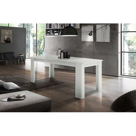 Table de salle à manger extensible 140 cm pin blanc Jessica (1/3)