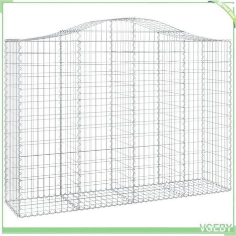 Panier de gabions arqué - FAFEICY - 153397 - 200x50x140/160 cm - Fer galvanisé - Diamètre fil 3,5 mm (1/4)