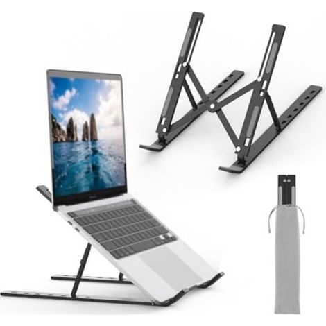 Supporto regolabile per laptop, portatile, con 6 impostazioni di angolazione per laptop e tablet da 10" a 17,3", colore nero. (1/5)