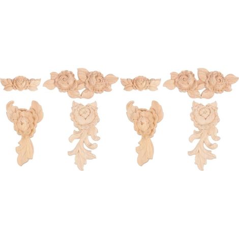 Lot De 2 Autocollants Décoratifs En Forme De Fleur Pour Sculpture Sur Bois (1/5)