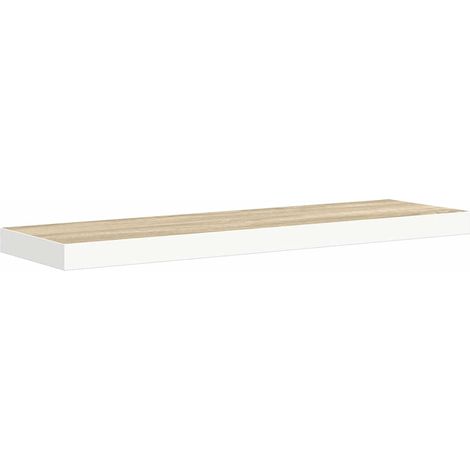 Maison Exclusive - Schweberegal Eichenoptik und Weiß 90x23,5x3,8