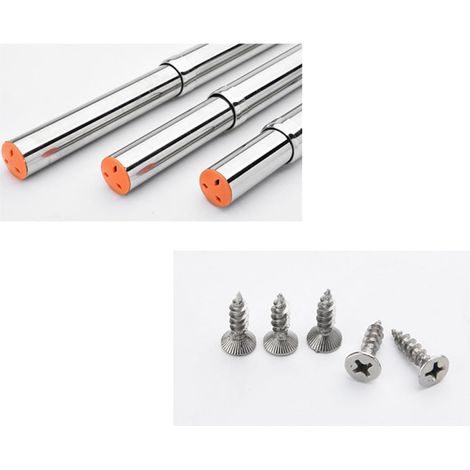 Barre Télescopique en Acier Inoxydable Réglable 48-80 Cm pour Penderie Installation Rapide, pour Organiser Vêtements Placards et Boutiques (1/5)