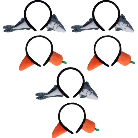 Lot de 6 bandeaux doux et mignons en forme de carotte avec oreilles d'animaux amusantes, pour se laver le visage et se maquiller. (1/5)