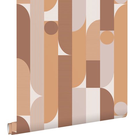 papier peint formes géométriques marron clair - ESTAhome (1/5)