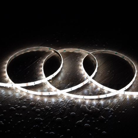 Tira LED 24V SMD 60 LED/m 5m 5W/m 400lm/m Ancho 8mm Corte 10cm IP65 6000K Blanco Frío