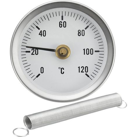 Thermomètre à pince pour tuyau de 63 mm avec ressort, jauge de température 0-120 °C pour eau chaude (1/5)