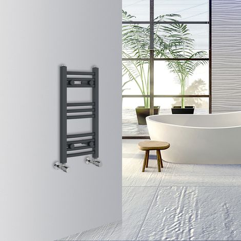 WarmeHaus Curved Bathroom Heated Towel Rail 600x300mm Anthracite