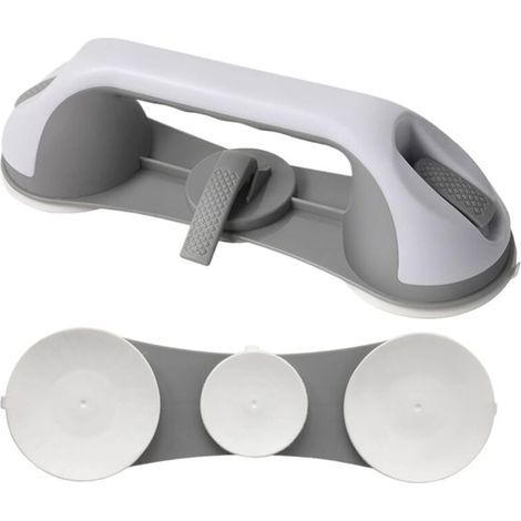 2 Pièces Barre d'appui pour baignoires, 28cm poignées de douche de sécurité pour personnes âgées avec ventouse Main courante robuste (1/5)