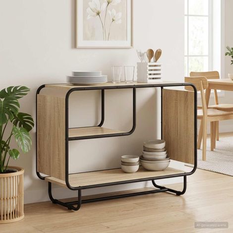 Aparador Roble Sonoma 93.5 x 37.5 x 64.5 cm (1/4)