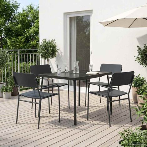 vidaXL Conjunto de comedor 5 uds. Antracita Acero (1/5)