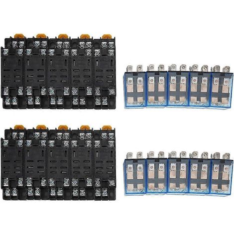 10 Sets 8-polige Leistungsrelais mit Sockel, Gleichstromspule, universelle elektrische Geräte