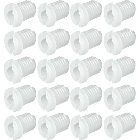 Confezione da 20 manicotti distanziatori in plastica – filettatura interna M4 – lunghezza 7,5 mm – per fori da 5 mm – fissaggio mobili (1/3)