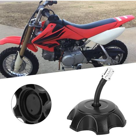 Couvercle de réservoir de carburant universel en plastique pour moto tout-terrain, pit bike et quad, avec tuyau de reniflard et valve de ventilation (argenté) (1/5)