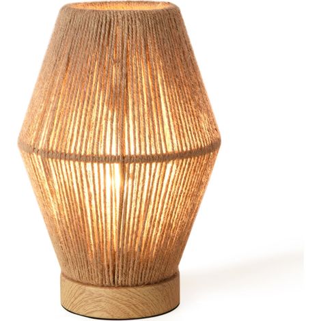 Lampada da tavolo E27 25 x 16 x 16 cm effetto legno naturale 030009547