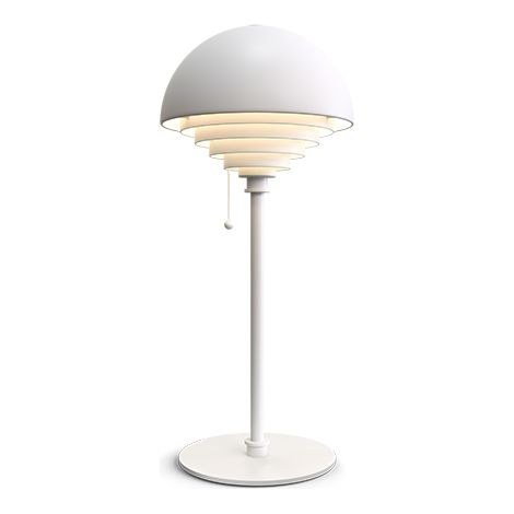 herstal Lampe de table blanche, abat-jour à interrupteur 1x E27 (1/2)